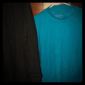 2 mock neck long tee shirts